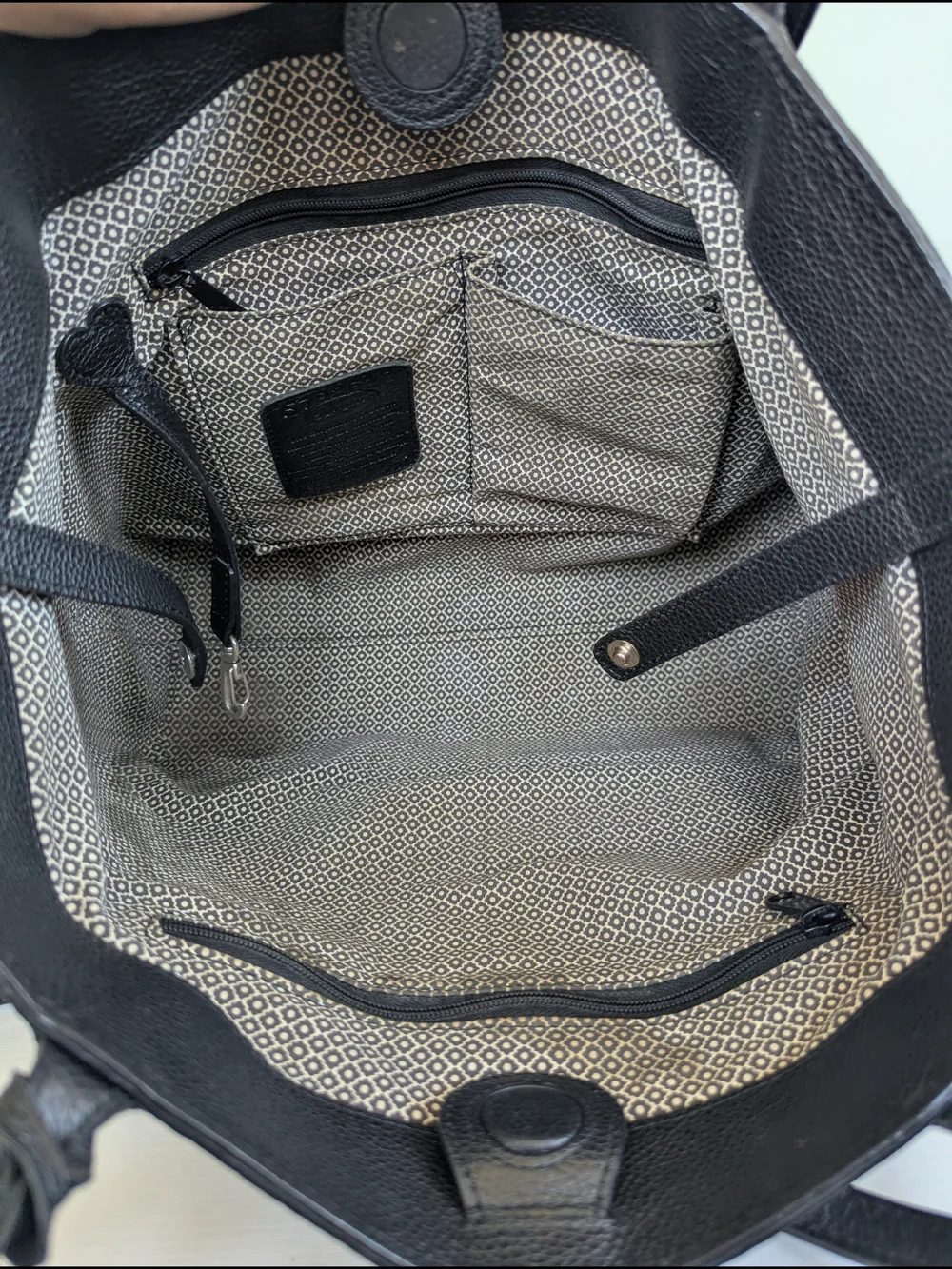 Brighton Black Studded Tote with Heart Charm